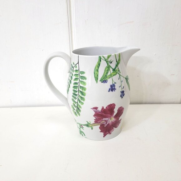Spode English Floral Pitcher 7.5" Tall 2006 Williams-Sonoma Exclusive - Picture 3 of 7